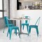 Flash Furniture Tenley Commercial Grade Distressed Blue Metal Indoor-Outdoor Stackable Chairs, 4PK 4-ET-3534-COM-B-GG - alternate 1